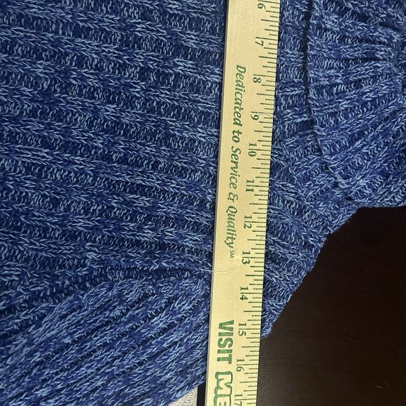 Vintage Jamie Scott Women's Turtleneck Sweater Blue Long Sleeve Size M Waffle - Picture 4 of 10
